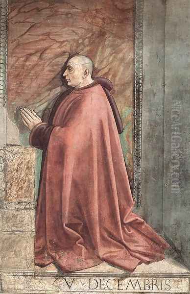 Portrait of the Donor Francesco Sassetti c. 1485 Oil Painting by Domenico Ghirlandaio