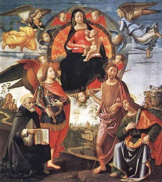 Madonna in Glory with Saints 1490-96 Oil Painting by Domenico Ghirlandaio