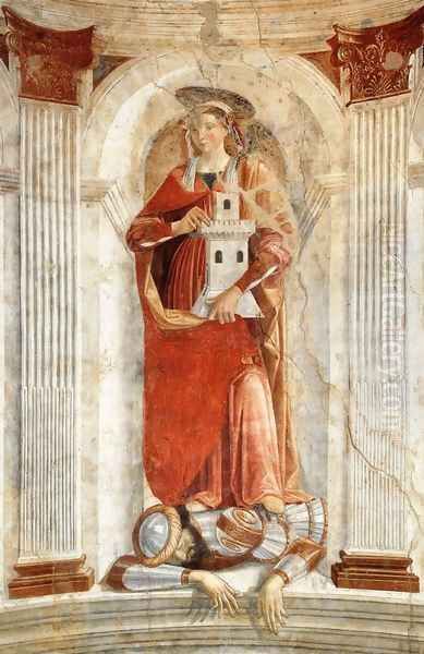 St Barbara c. 1471 Oil Painting by Domenico Ghirlandaio