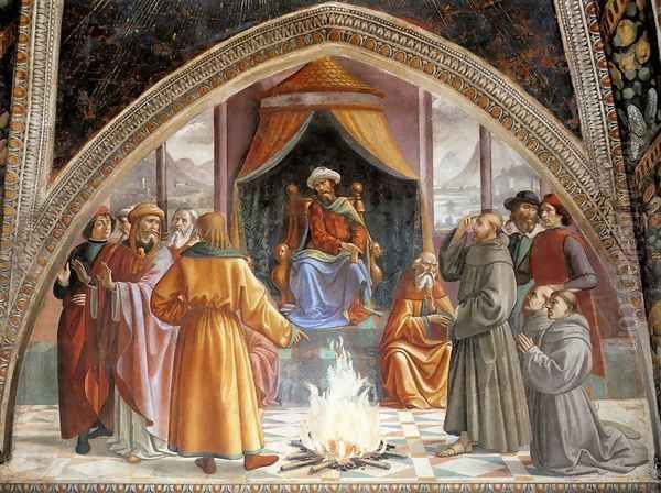 Test of Fire before the Sultan 1482-85 Oil Painting by Domenico Ghirlandaio