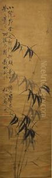 A Chinese Hanging Scroll Oil Painting by Zheng Xie