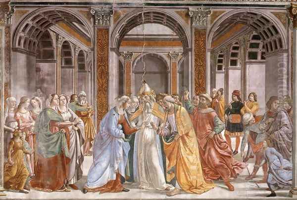 Marriage Of Mary Oil Painting by Domenico Ghirlandaio