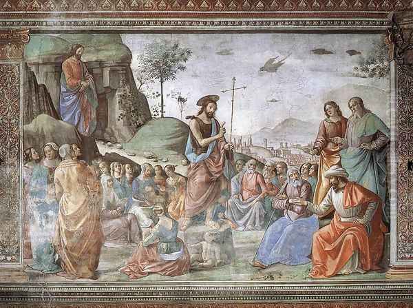 Preaching Of St John The Baptist Oil Painting by Domenico Ghirlandaio