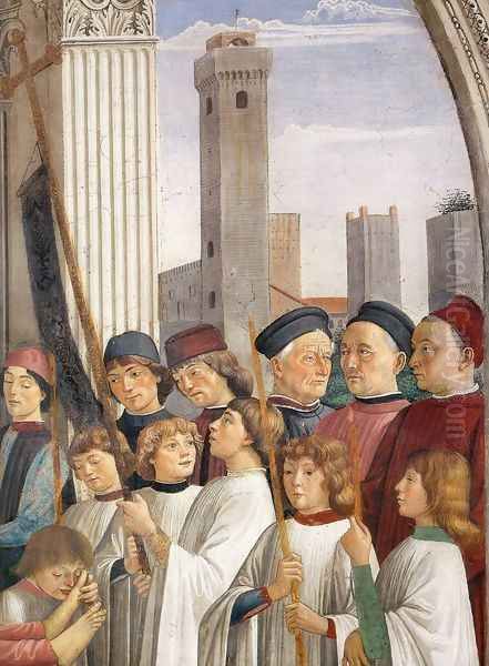 Obsequies of St Fina (detail) 1473-75 Oil Painting by Domenico Ghirlandaio