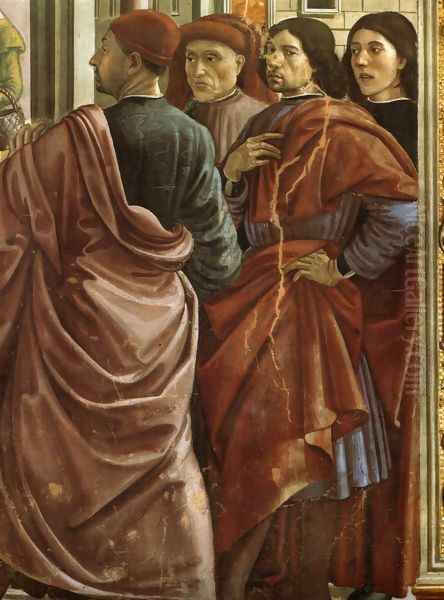 01, Expulsion of Joachim from the Temple (Portrait of Ghirlandaio, the second from the right) Oil Painting by Domenico Ghirlandaio