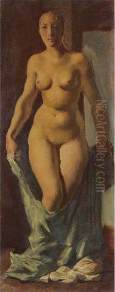 Standing Nude Oil Painting by Aleksandr Evgen'evich Iakovlev