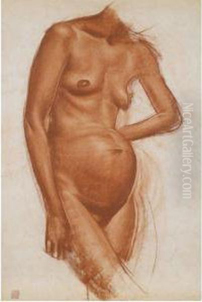 Three Drawings Of Nudes Oil Painting by Aleksandr Evgen'evich Iakovlev