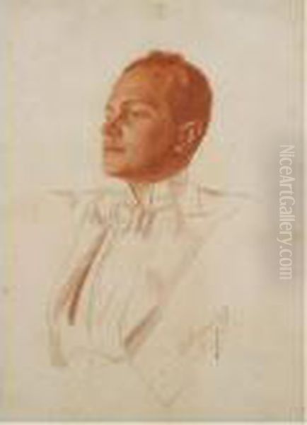 Portrait Of Sergei Prokofiev Oil Painting by Aleksandr Evgen'evich Iakovlev