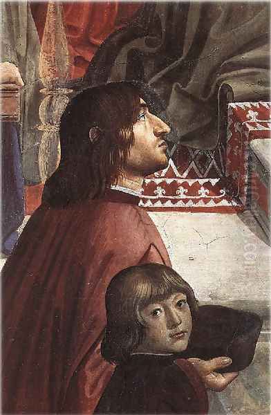 Angelo Poliziano e Giuliano de' Medici Oil Painting by Domenico Ghirlandaio