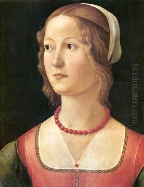 Portrait of a Young Woman Oil Painting by Domenico Ghirlandaio