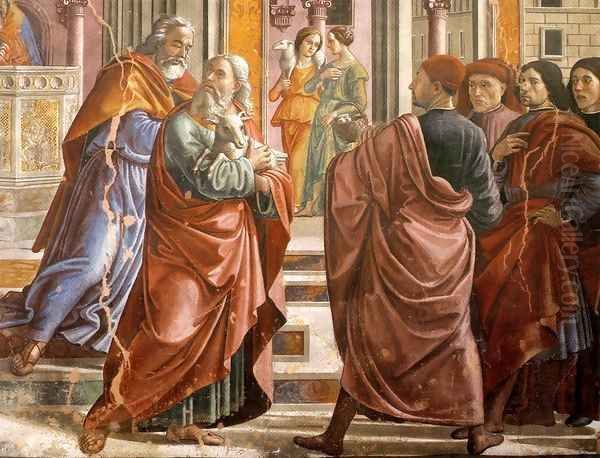 Expulsion of Joachim from the Temple (detail) Oil Painting by Domenico Ghirlandaio