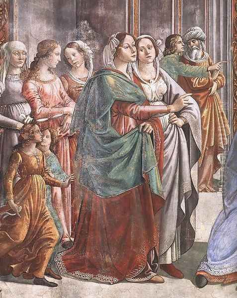 Marriage of Mary (detail) Oil Painting by Domenico Ghirlandaio