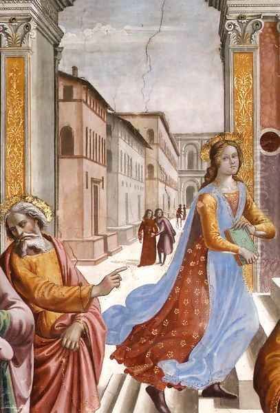 Presentation of the Virgin at the Temple (detail) 2 Oil Painting by Domenico Ghirlandaio