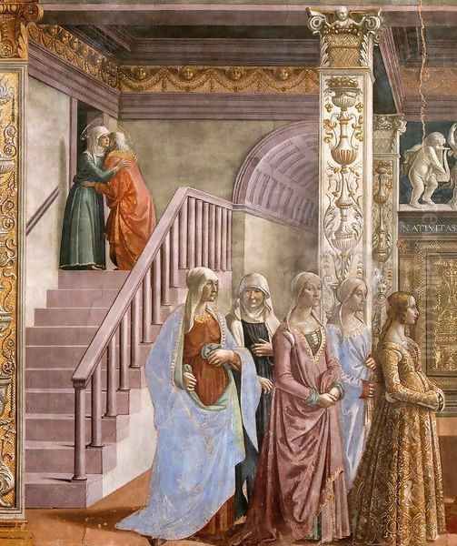 Birth of Mary (detail) 2 Oil Painting by Domenico Ghirlandaio