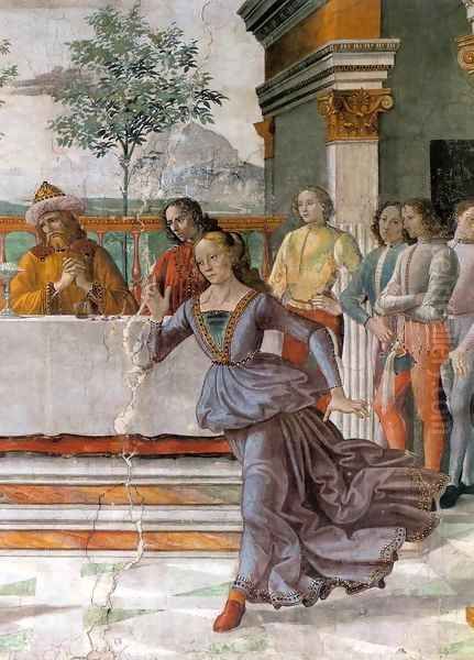 Herod's Banquet (detail) Oil Painting by Domenico Ghirlandaio