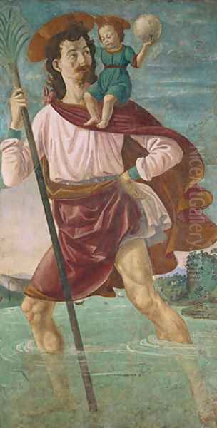 Saint Christopher and the Infant Christ Oil Painting by Domenico Ghirlandaio