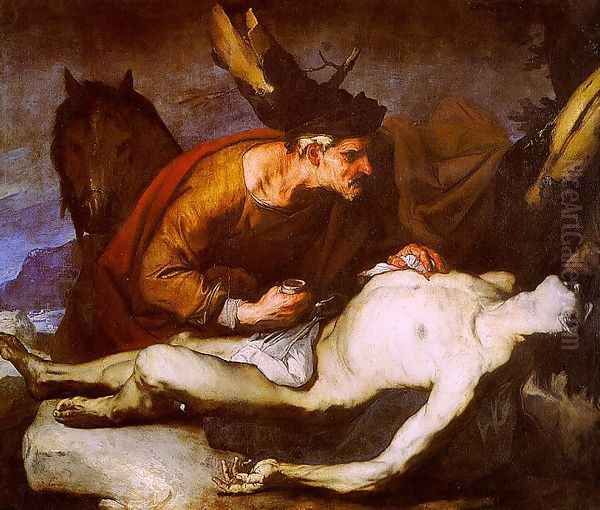 The Good Samaritan 1685 Oil Painting by Luca Giordano