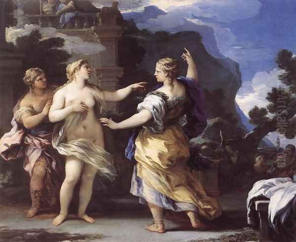 Venus Punishing Psyche with a Task 1692-1702 Oil Painting by Luca Giordano