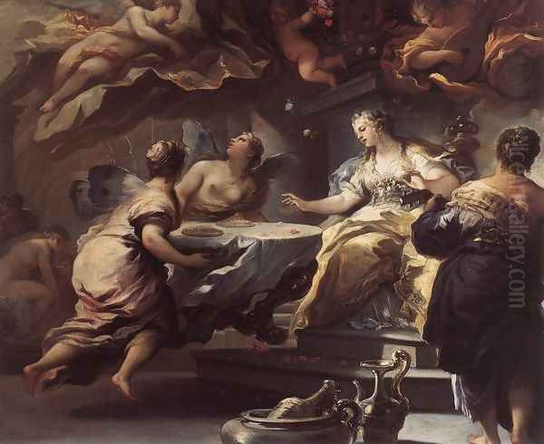 Psyche Served by Invisible Spirits 1692-1702 Oil Painting by Luca Giordano