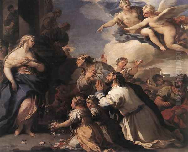 Psyche Honoured by the People 1692-1702 Oil Painting by Luca Giordano