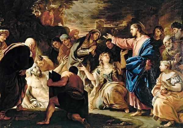 Raising of Lazarus c. 1675 Oil Painting by Luca Giordano