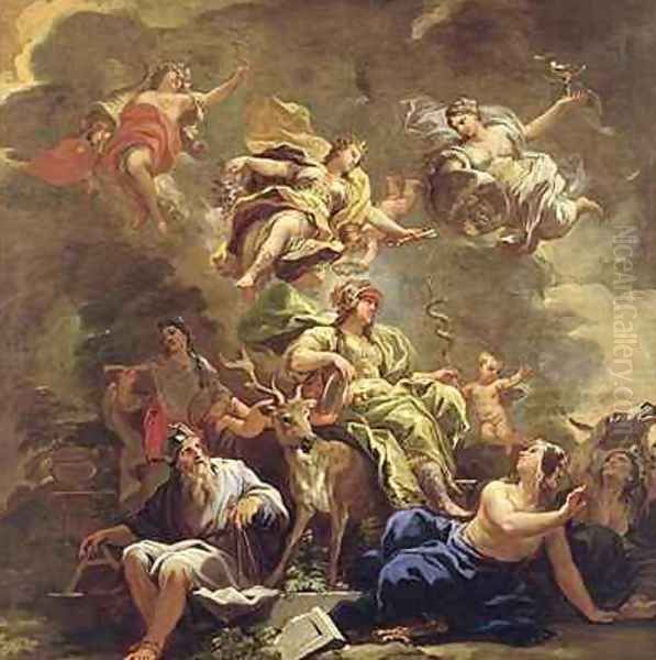 Allegory of Prudence Oil Painting by Luca Giordano