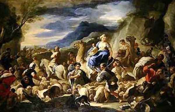 Jacobs Journey to Canaan Oil Painting by Luca Giordano