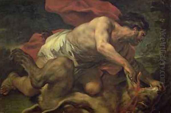 Samson and the Lion Oil Painting by Luca Giordano