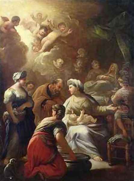 Nativity Oil Painting by Luca Giordano