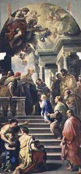 The Presentation of the Virgin at the Temple Oil Painting by Luca Giordano