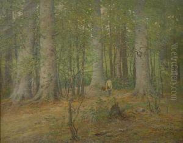 Hunting In Forest Interior Oil Painting by Cullen Yates