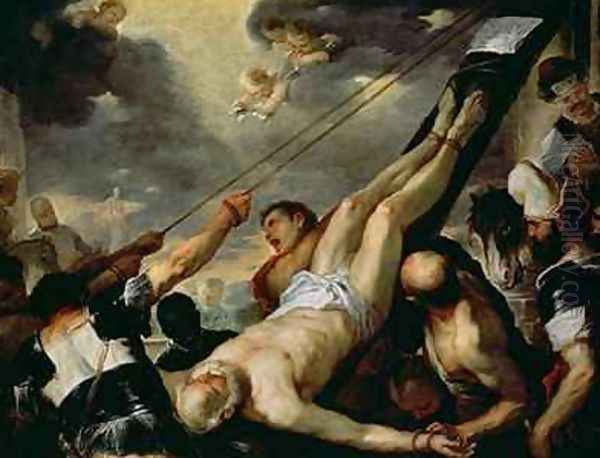 The Crucifixion of St Peter Oil Painting by Luca Giordano