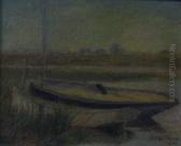 Beached Boats Oil Painting by Cullen Yates