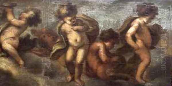 Putti disporting 8 Oil Painting by Luca Giordano