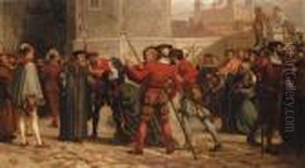 The Meeting Of Sir Thomas More With His Daughter After His Sentenceof Death Oil Painting by William Frederick Yeames