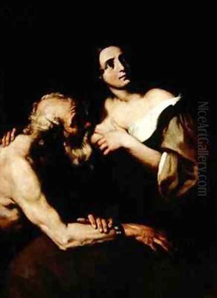 Roman Charity Oil Painting by Luca Giordano