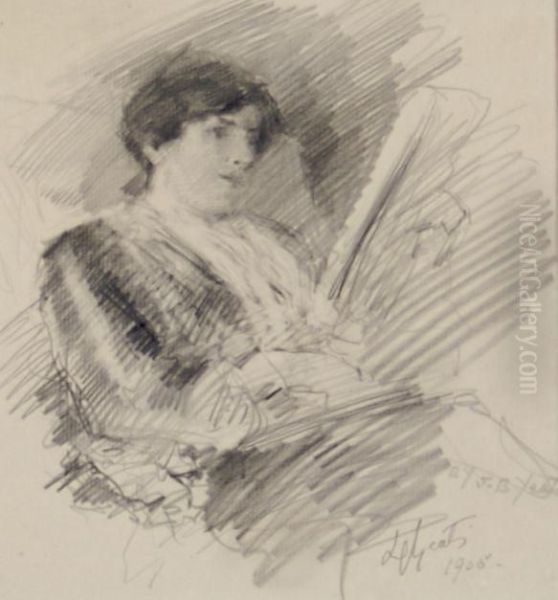 Lily Yeats Oil Painting by John Butler Yeats