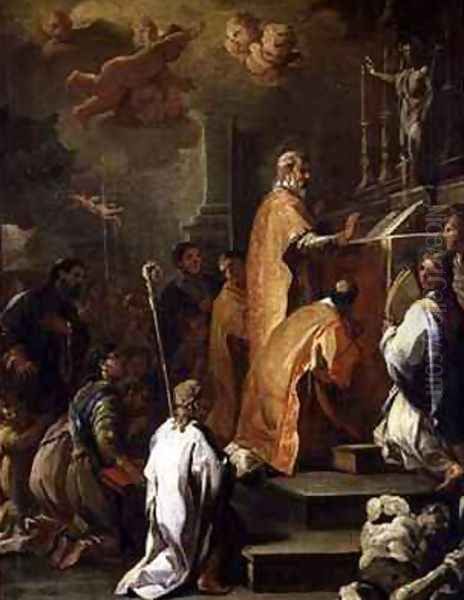 The Mass of St Gregory Oil Painting by Luca Giordano