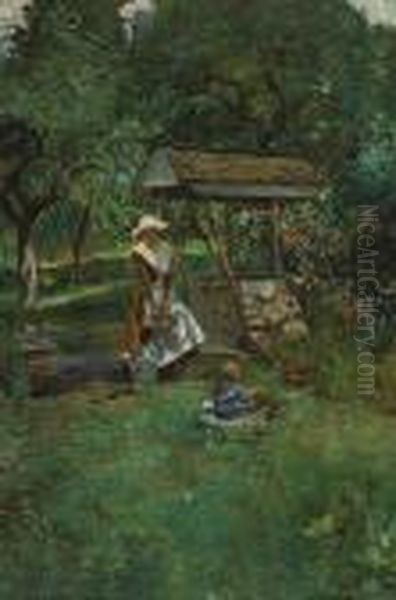 In The Garden Oil Painting by Karl H. Yens