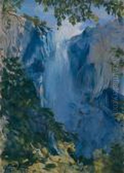 Bridal Veil Falls, Yosemite Oil Painting by Karl H. Yens