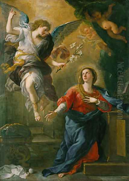 The Annunciation 1672 Oil Painting by Luca Giordano