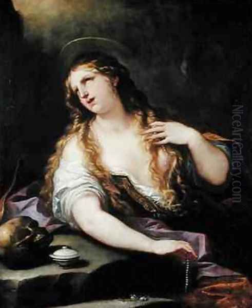 St Mary Magdalene Renouncing the Vanities of the World Oil Painting by Luca Giordano