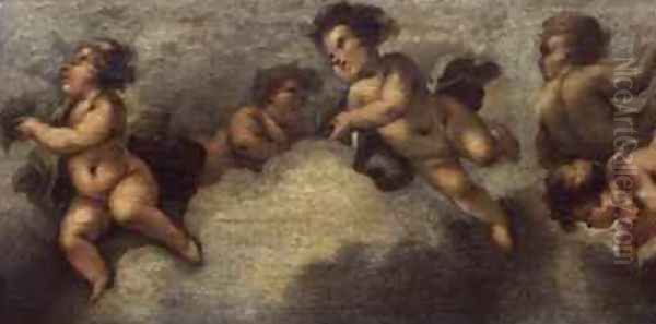 Putti disporting 4 Oil Painting by Luca Giordano