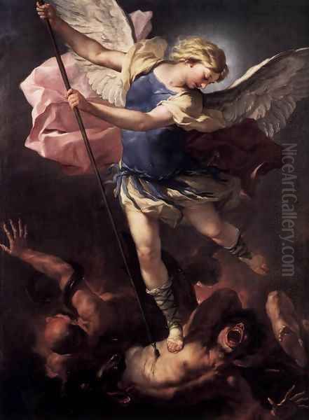 St Michael Oil Painting by Luca Giordano