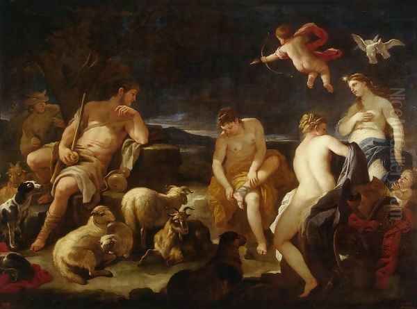 Judgment of Paris Oil Painting by Luca Giordano