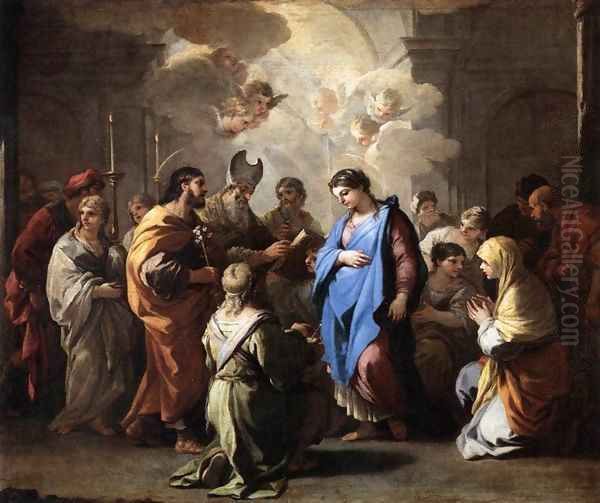 Marriage of the Virgin Oil Painting by Luca Giordano