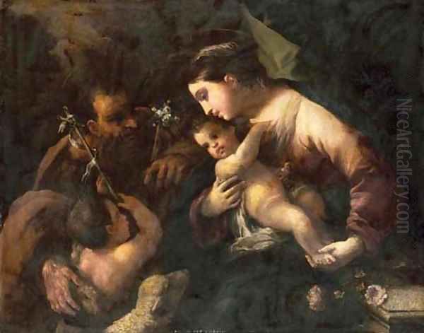 The Holy Family with the Infant Saint John the Baptist Oil Painting by Luca Giordano