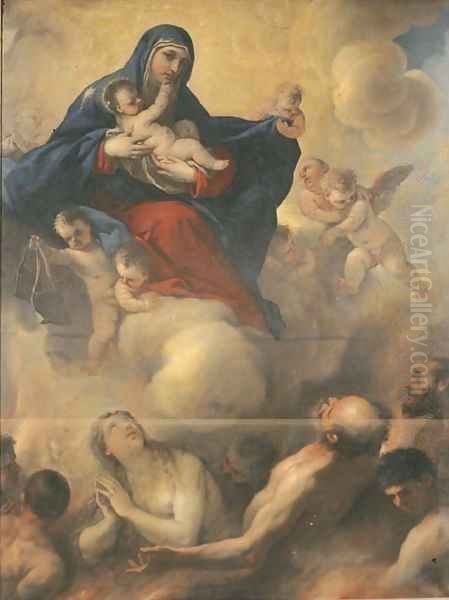 The Madonna and Child with Souls in Purgatory Oil Painting by Luca Giordano