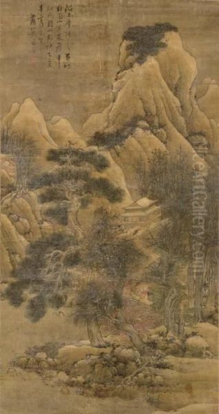 Landscape After Wang Wei Oil Painting by Lan Ying