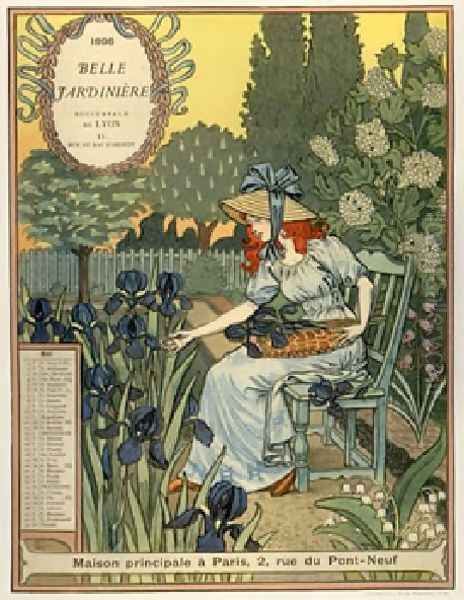 Belle Jardiniere Calendar Mai Oil Painting by Eugene Grasset